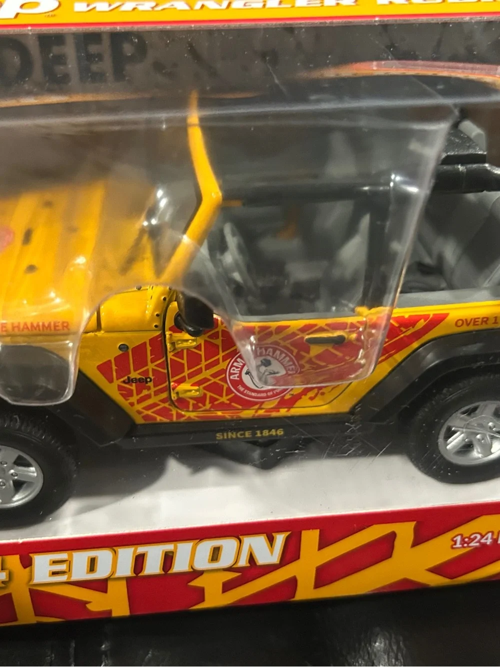 Jeep Wrangler Rubicon Yellow Die-Cast Toy - Branded 2024 Edition